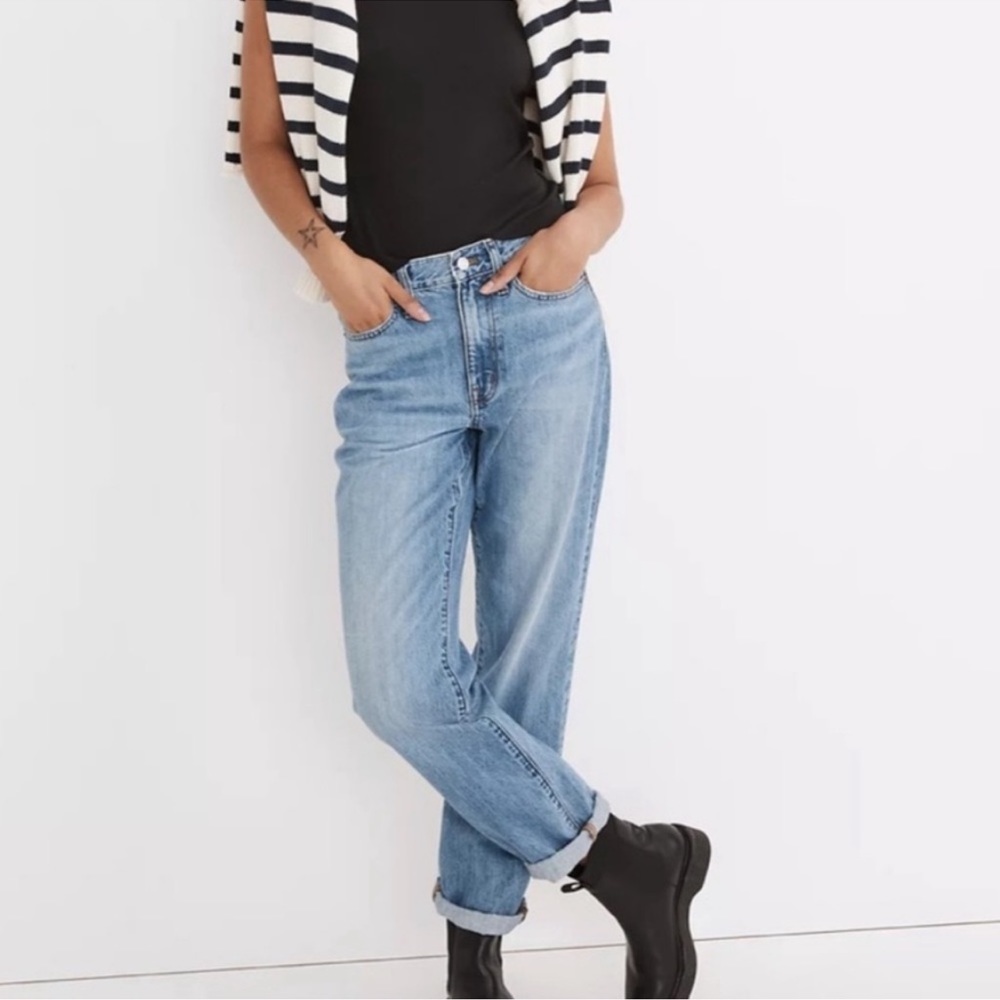 Madewell The Slouchy Boyjean in Riverspring Wash